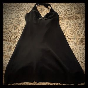 Black polyester cocktail dress worn once